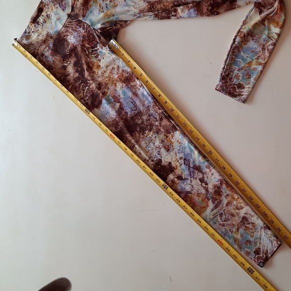 Onzie size small medium brown watercolor full length yoga athletic leggings - Picture 10 of 10